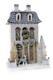 White and Blue 15 Christmas Village Chateau House with Poodle Dog