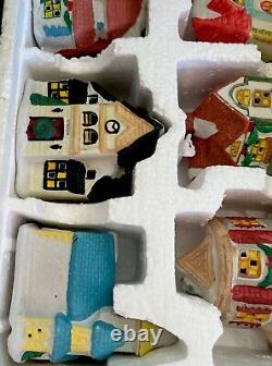 Winter Village Collectibles 10 Pc Porcelain Lighted Christmas Village Set