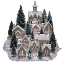 Winter Village Tabletop Christmas Figurine Set LED Tea Light 31 Piece Porcelain