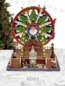 Wizardi Santa's Carousel Christmas Decoration. Ferry Wheel Christmas Village