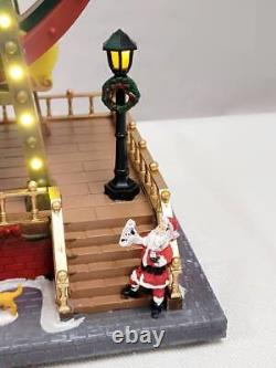 Wizardi Santa's Carousel Christmas Decoration. Ferry Wheel Christmas Village