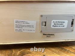 World Market 2022 Lighted MCM Wood Cut Christmas House Happy Holidays Motel