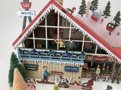World Market Laser Cut LED Wood Holiday Village Decor MCM Ski Chalet (NIB)