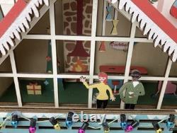 World Market Laser Cut LED Wood Holiday Village Decor MCM Ski Chalet (NIB)