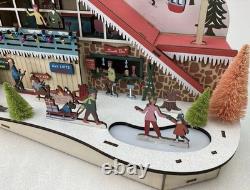 World Market Laser Cut LED Wood Holiday Village Decor MCM Ski Chalet (NIB)