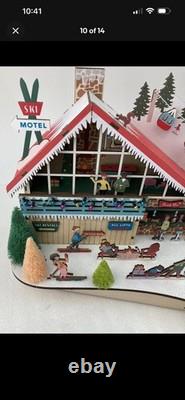 World Market Laser Cut LED Wood Holiday Village Decor MCM Ski Chalet (NIB)